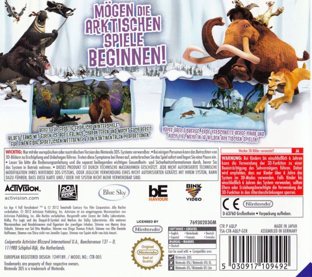 zzz Ice Age 4: Continental Drift - Arctic Games - Nintendo 3DS video game collectible [Barcode 5030917112799] - Main Image 2
