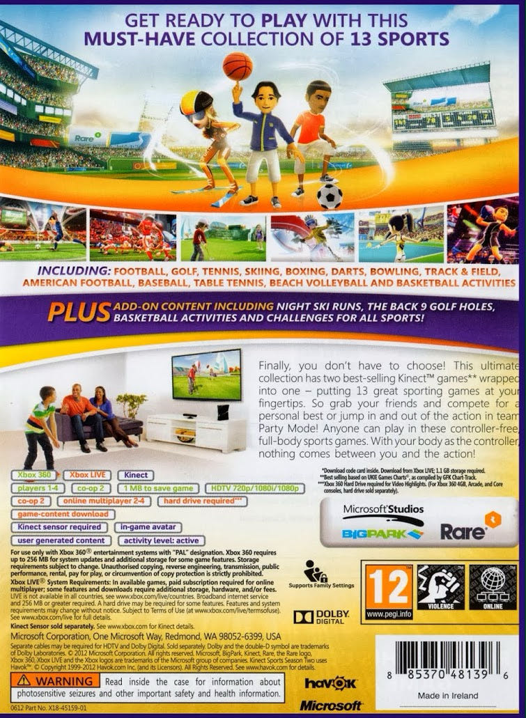 Kinect Sports Ultimate Collection - Microsoft Xbox 360 (Microsoft Studios - 4) video game collectible [Barcode 885370429756] - Main Image 2