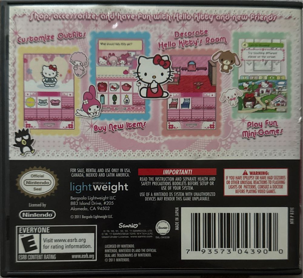 Loving Life with Hello Kitty & Friends - Nintendo DS (Bergsala Light Weight) video game collectible [Barcode 793573043900] - Main Image 4