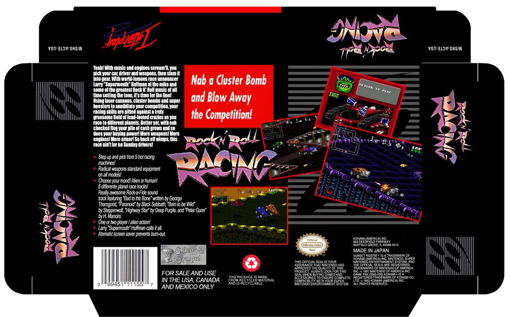 Rock N’ Roll Racing - Nintendo Super Nintendo Entertainment System (SNES) video game collectible - Main Image 2