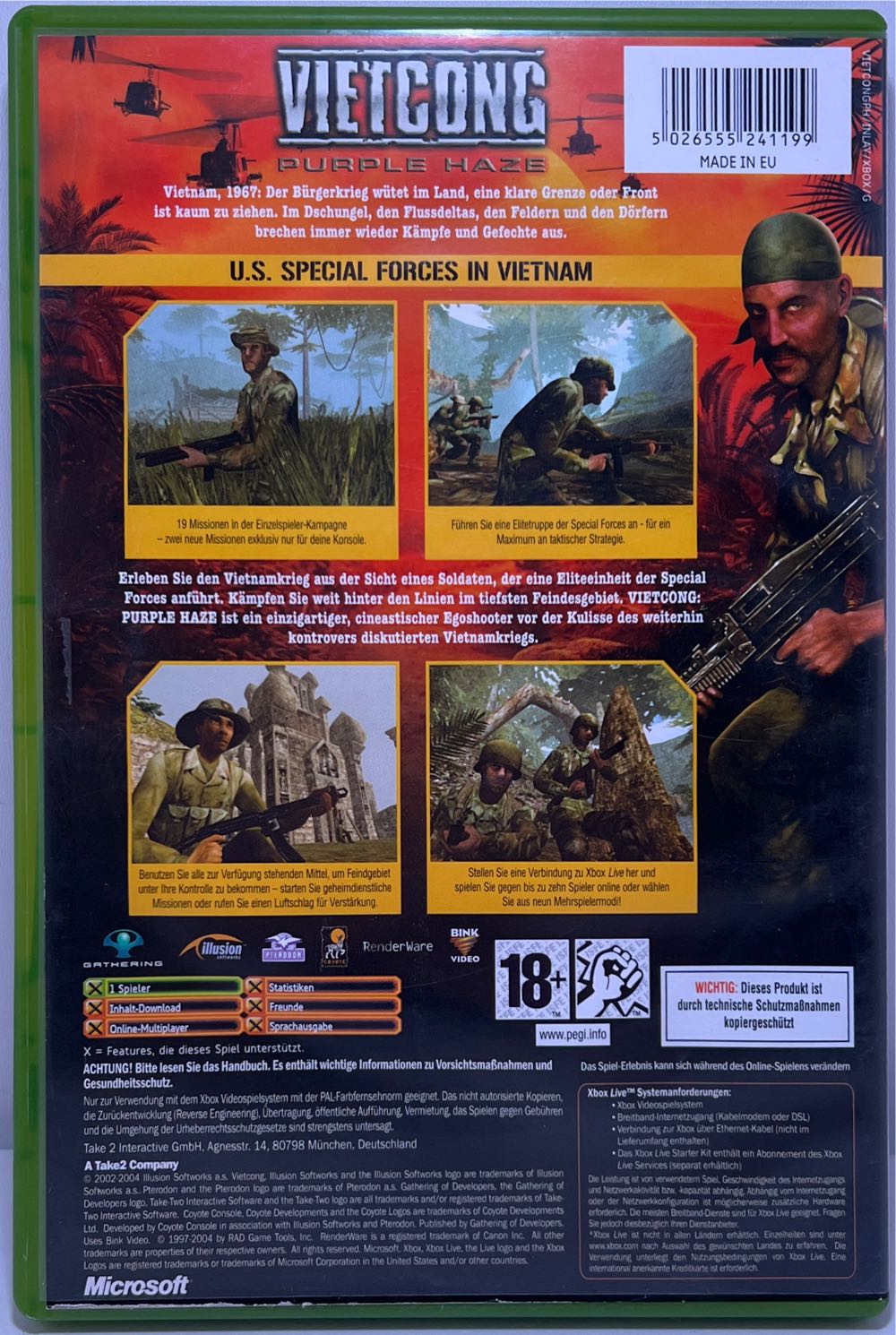 Vietcong - Purple Haze - Microsoft Xbox video game collectible [Barcode 5026555241199] - Main Image 2