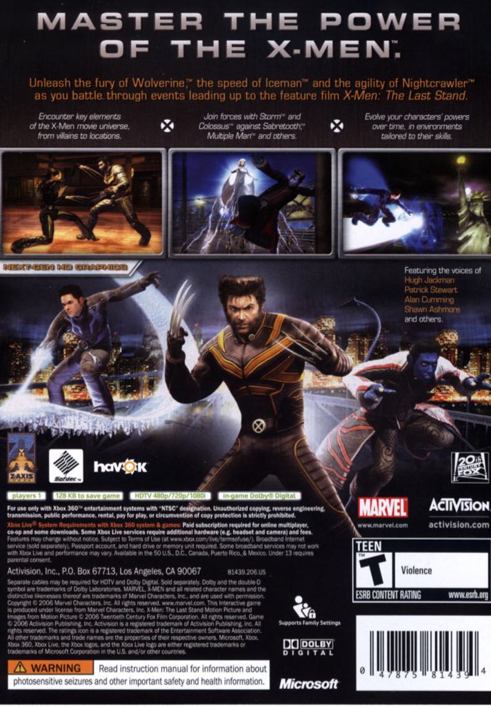 X-Men 3: The Official Game - Microsoft Xbox 360 (1) video game collectible - Main Image 2