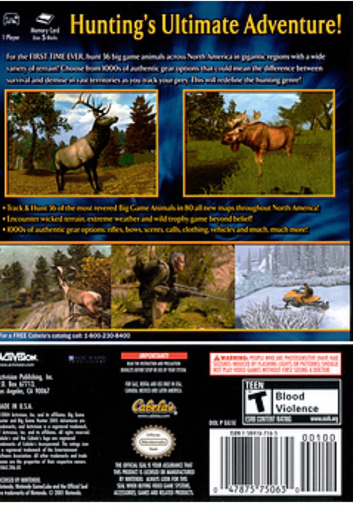 Cabela’s Big Game Hunter 2005 Adventures - Nintendo GameCube video game collectible - Main Image 2