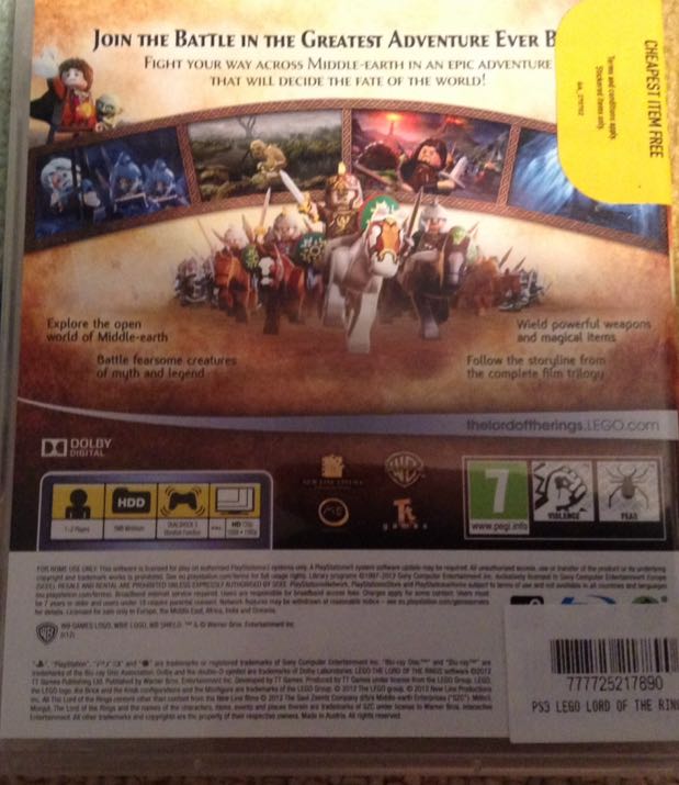 The Lord of the Rings - Sony PlayStation 3 (PS3) video game collectible [Barcode 777725217890] - Main Image 2