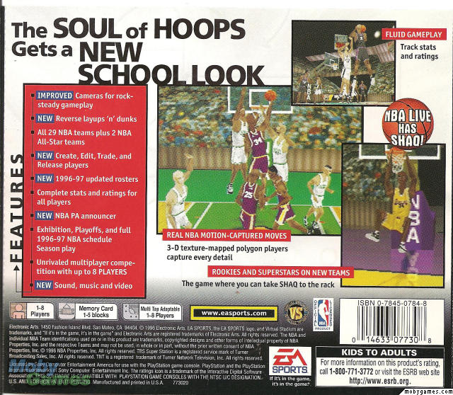NBA Live ’97 - Sony PlayStation ((EA) Electronic Arts - 1-8) video game collectible - Main Image 2