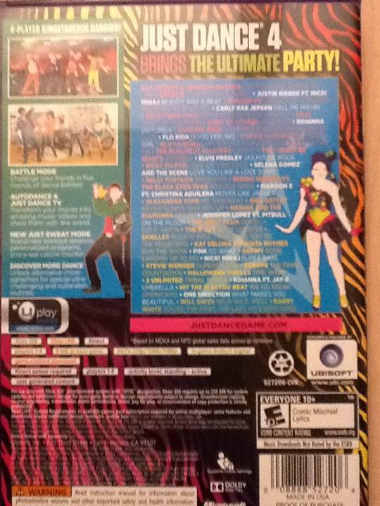 Just Dance 4 - Microsoft Xbox 360 (Ubisoft - 4) video game collectible [Barcode 008888527206] - Main Image 2