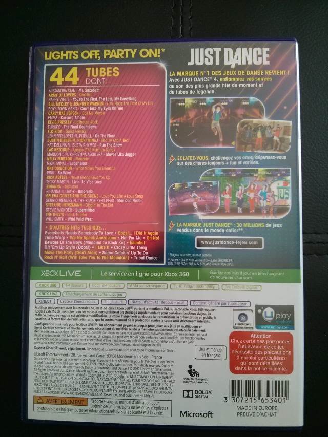 Just Dance 4 - Microsoft Xbox 360 (Ubisoft) video game collectible [Barcode 3307215653401] - Main Image 2