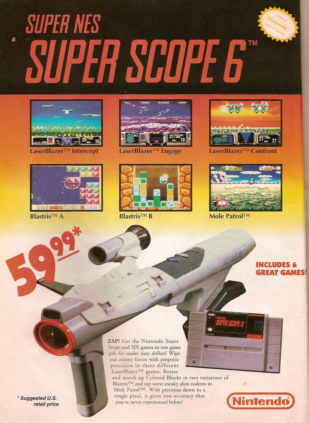 Super Scope - Nintendo Super Nintendo Entertainment System (SNES) (Only For Nintendo - 2) video game collectible [Barcode 045496820107] - Main Image 3