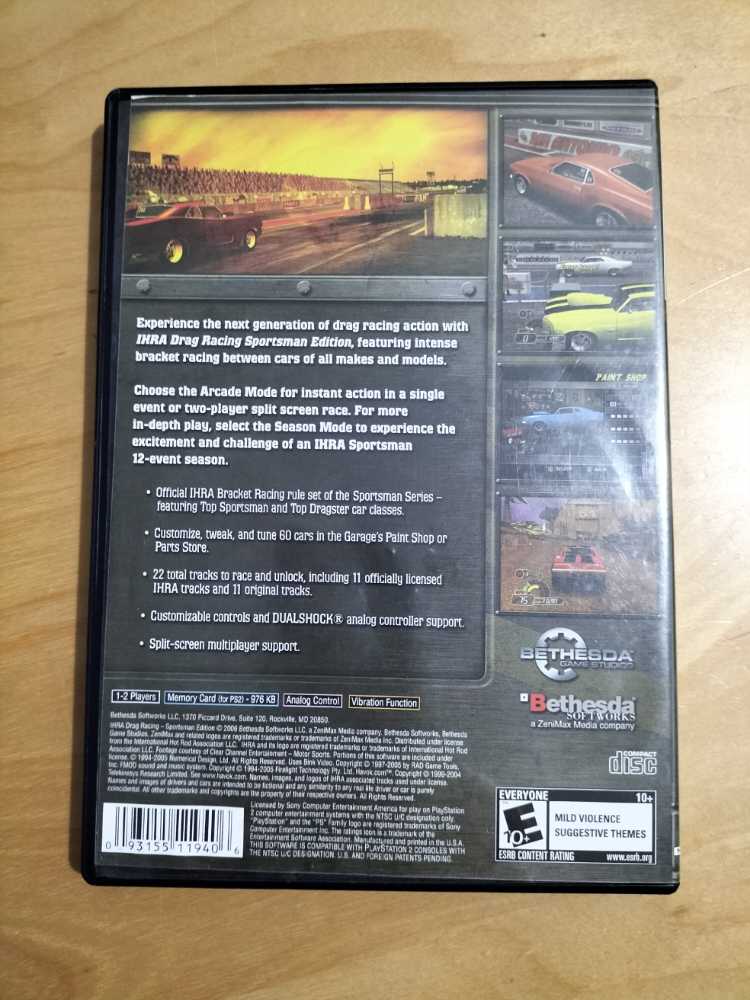 IHRA Drag Racing Sportsman Edition - Sony PlayStation 2 (PS2) (Bethesda Softworks - 2) video game collectible [Barcode 093155119406] - Main Image 2