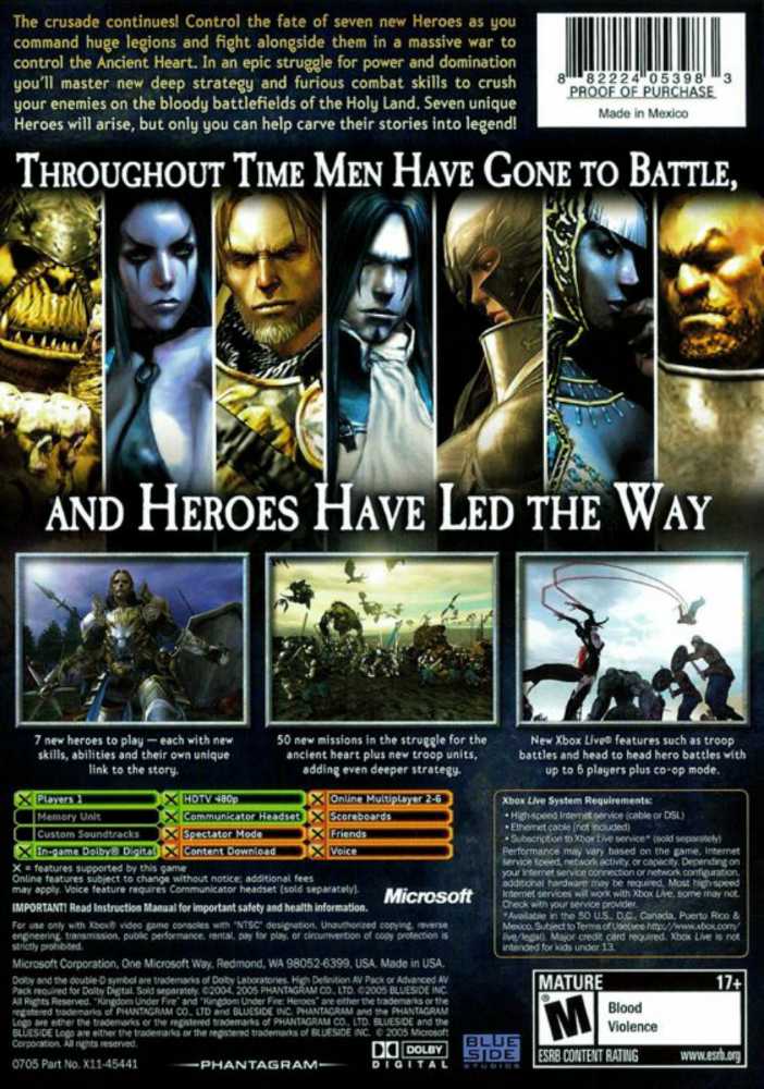 Kindom Under Fire : Heroes - Microsoft Xbox video game collectible [Barcode 882224053976] - Main Image 2