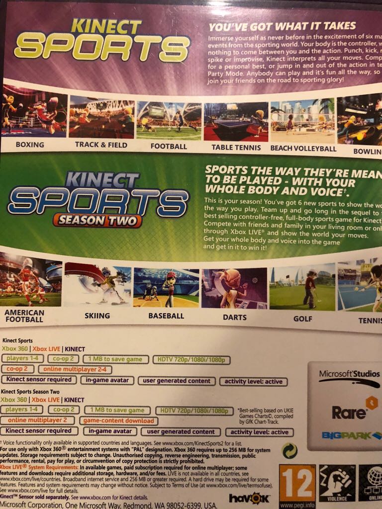Kinect Sports Ultimate Collection - Microsoft Xbox 360 (Microsoft & Rare - 4) video game collectible [Barcode 885370405521] - Main Image 2