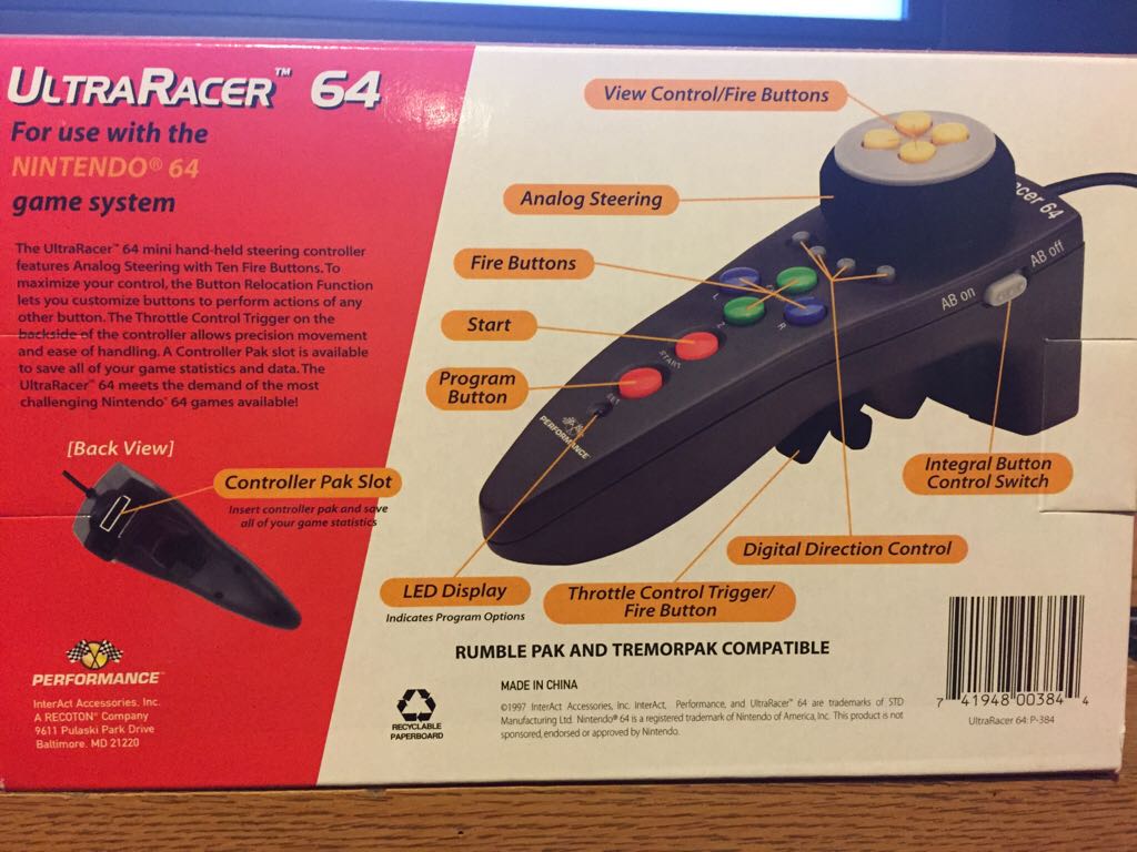 Ultra Racer 64 - Nintendo 64 (N64) (Performance) video game collectible [Barcode 741948003844] - Main Image 2