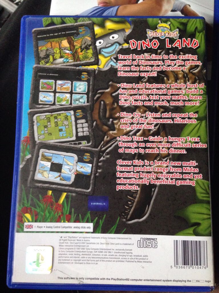 Clever Kids: Dino Land - Sony PlayStation 2 (PS2) video game collectible [Barcode 5036675010476] - Main Image 2