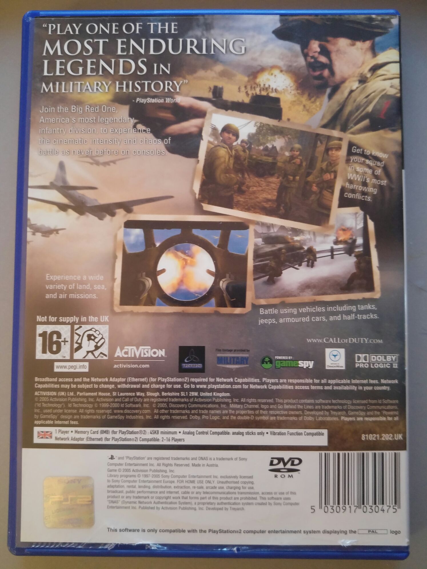 Call Of Duty 2 Big Red One - Sony PlayStation 2 (PS2) (Activision - 1) video game collectible [Barcode 5030917030475] - Main Image 2