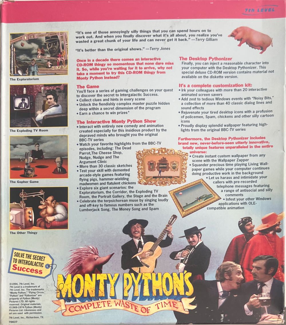 Monty Python’s Complete Waste of Time - PC (7th Level, Inc. - 1) video game collectible [Barcode 767227100141] - Main Image 2