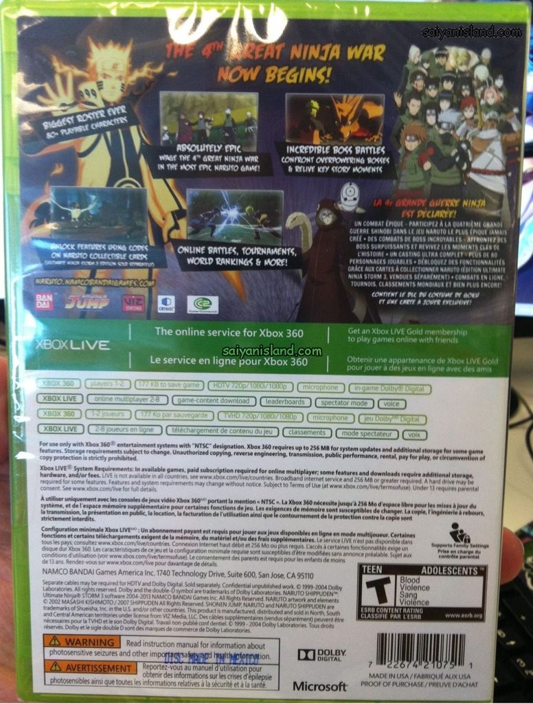 Naruto Shippuden: Ultimate Ninja Storm 3 - Microsoft Xbox 360 (Bandai - 2) video game collectible [Barcode 3391891967396] - Main Image 2