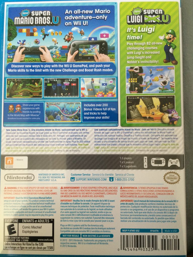 New Super Mario Bros. U - Nintendo Wii U (Nintendo - 1) video game collectible [Barcode 1047480378167] - Main Image 2