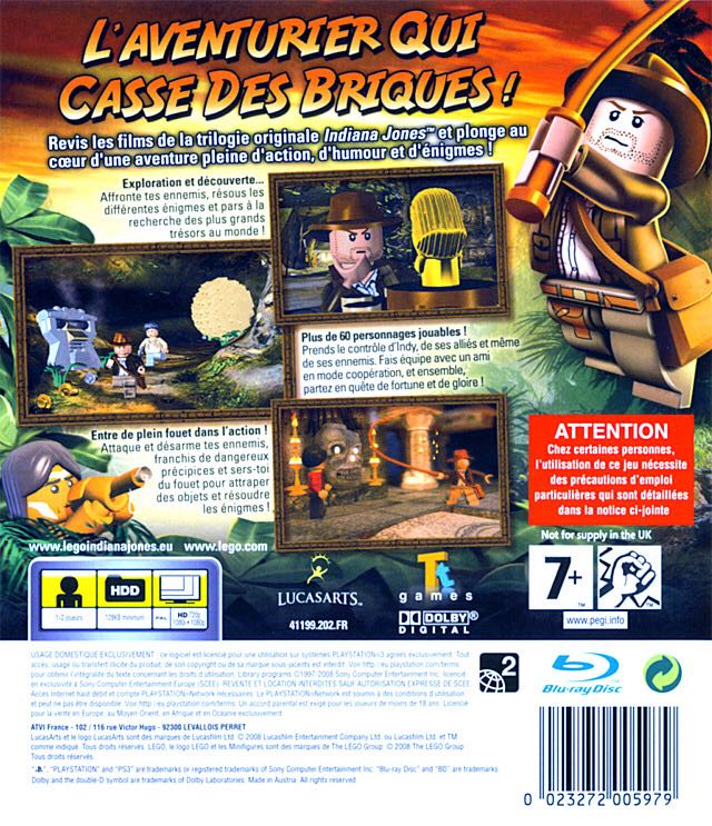 LEGO Indiana Jones : La Trilogie Originale - PC (LucasArts Entertainment Company) video game collectible [Barcode 0023272006211] - Main Image 2