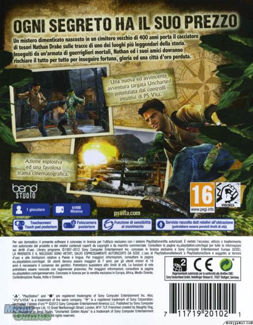 Uncharted: El Abismo de Oro - Sony PlayStation Vita (PS Vita) (Sony - 1) video game collectible [Barcode 711719200628] - Main Image 2