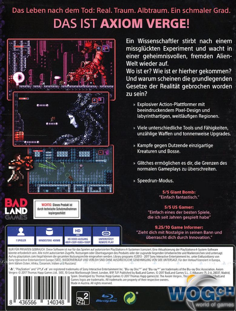 Axiom Verge - Nintendo Switch (Bad Land Games - 1) video game collectible [Barcode 8436566140980] - Main Image 2