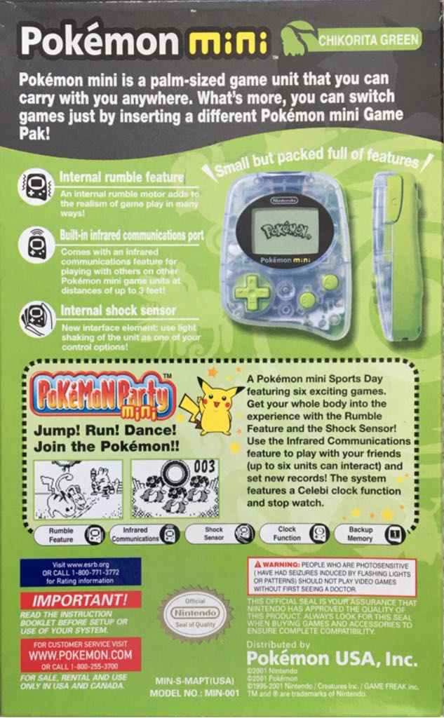 Pokemon Mini - Pokemon Mini (Nintendo) video game collectible [Barcode 820650123474] - Main Image 2