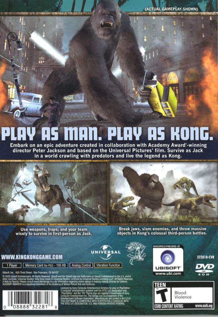Peter Jackson’s King Kong - Microsoft Xbox (Ubisoft - 1) video game collectible [Barcode 008888592815] - Main Image 2