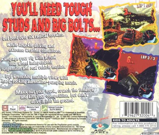 TNN Motor Sports: Hardcore 4x4 - Sony PlayStation video game collectible - Main Image 2