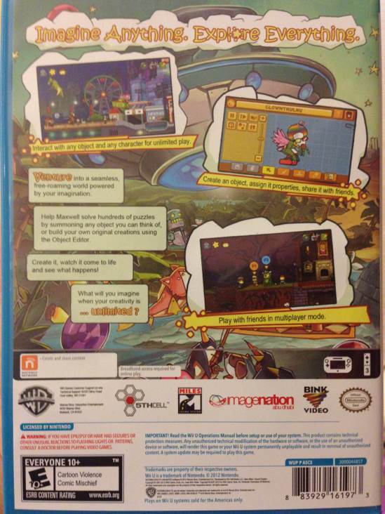 Scribblenauts Unlimited - Nintendo Wii U (WB Games - 3) video game collectible [Barcode 883929161973] - Main Image 2