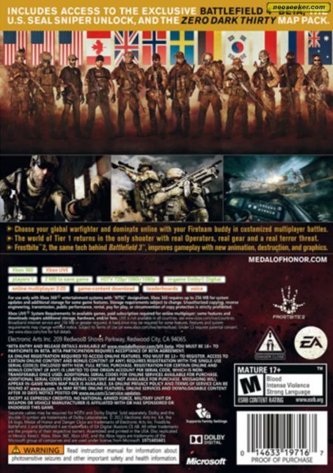 Medal Of Honor Warfighter - Microsoft Xbox 360 (Electronic Arts - 1) video game collectible [Barcode 014633729696] - Main Image 2