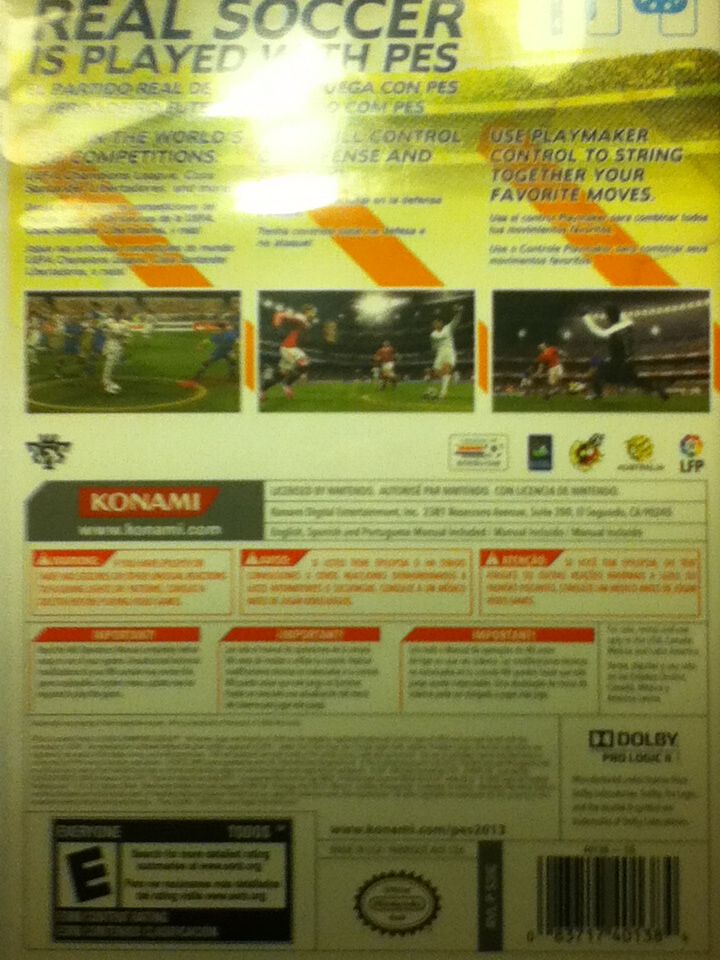 Pro Evolution Soccer 2013 - Nintendo Wii (Konami (America), Inc. - 4) video game collectible - Main Image 2