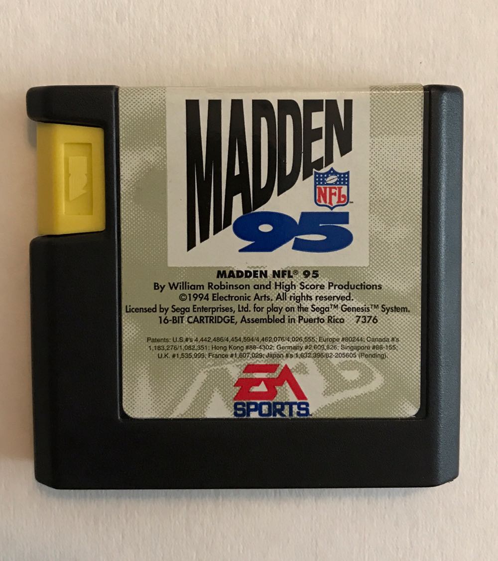 Madden NFL 95 - Sega Genesis (Mega Drive) (Ea Sports - 1-4) video game collectible [Barcode 014633073768] - Main Image 3