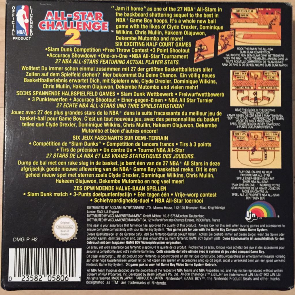 NBA All-Star Challenge 2 - Nintendo Game Boy (Acclaim) video game collectible [Barcode 023582058061] - Main Image 2