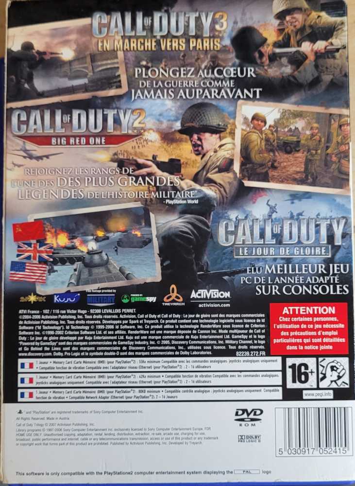 Call Of Duty Trilogie - Sony PlayStation 2 (PS2) (Activision - 1-2) video game collectible [Barcode 5030917052415] - Main Image 2