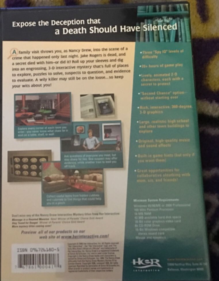 Nancy Drew #1 - Secrets Can Kill - PC (Dreamcatcher - 1) video game collectible [Barcode 767861000418] - Main Image 2