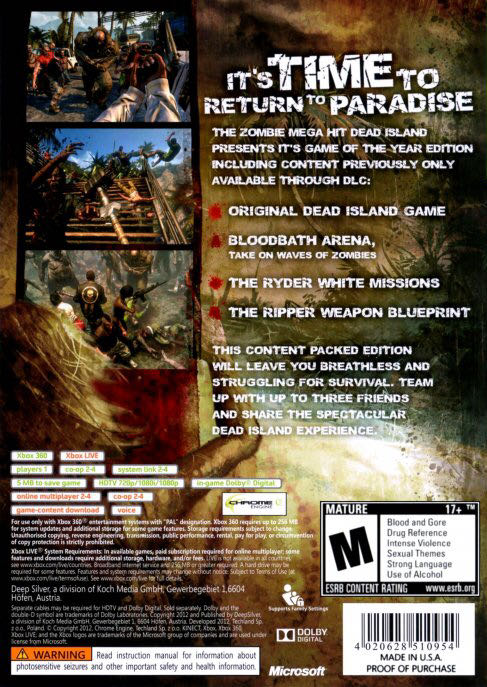 Dead Island: Game of the Year Edition - Microsoft Xbox 360 (Deep Silver) video game collectible - Main Image 2