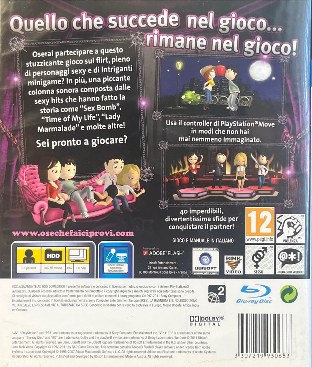 Osè: Che Fai, Ci Provi? - Sony PlayStation 3 (PS3) (Ubisoft - 1-4) video game collectible [Barcode 3307219930683] - Main Image 2