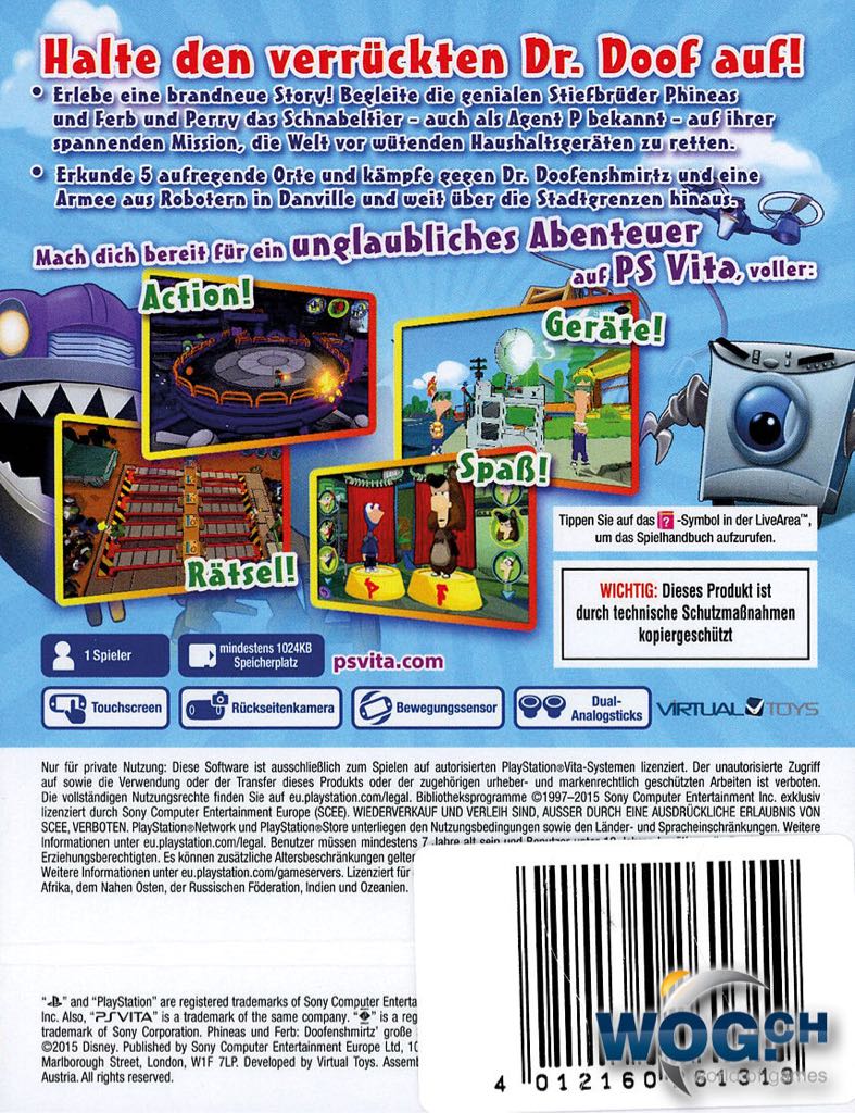 Phineas e Ferb - Sony PlayStation Vita (PS Vita) video game collectible [Barcode 711719876649] - Main Image 2