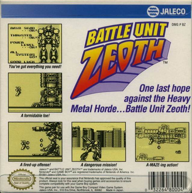 Battle Unit Zeoth - Nintendo Game Boy video game collectible - Main Image 2