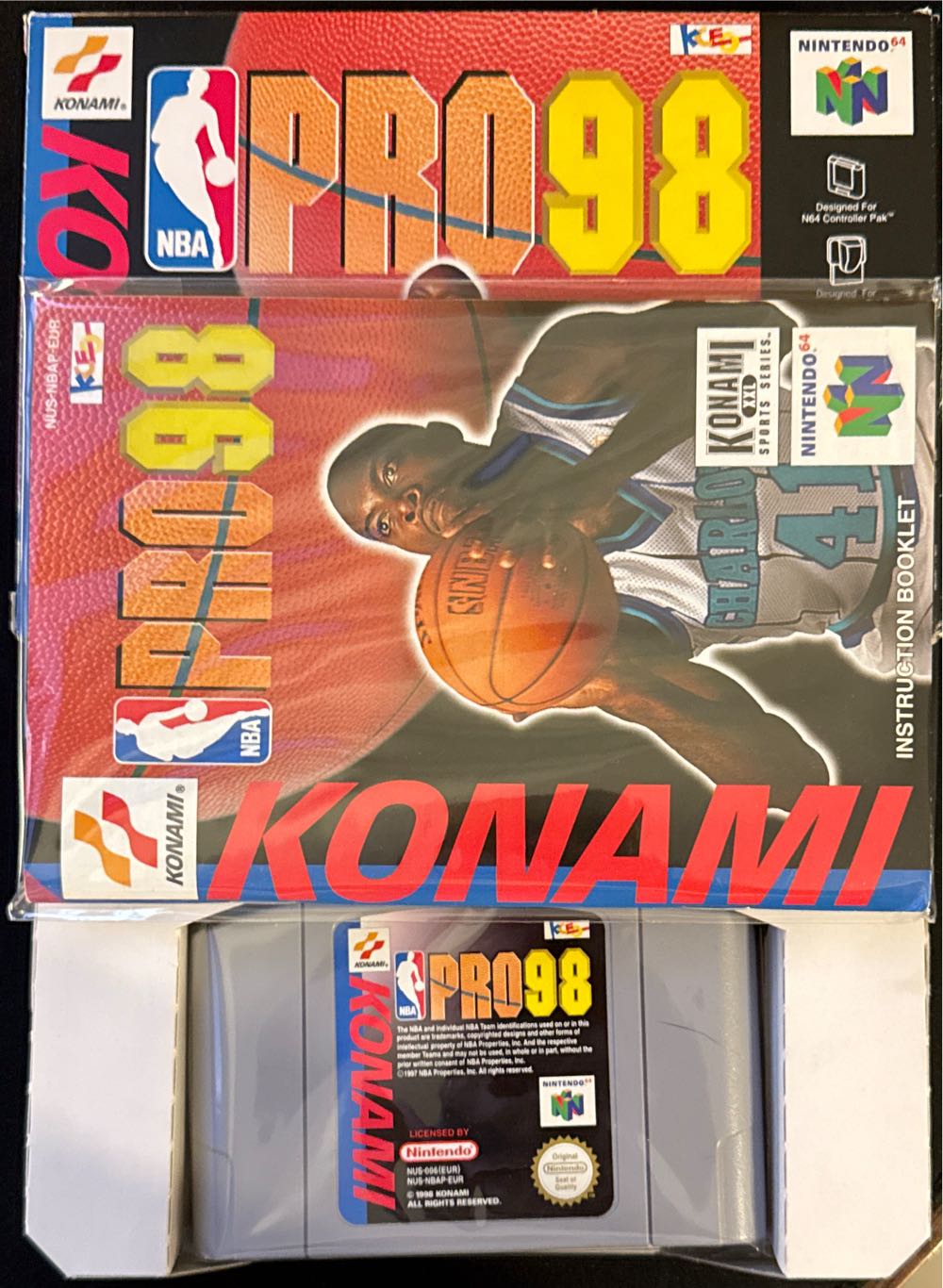 NBA Pro 98 - Nintendo 64 (N64) (Konami - 4) video game collectible [Barcode 4988602366952] - Main Image 3