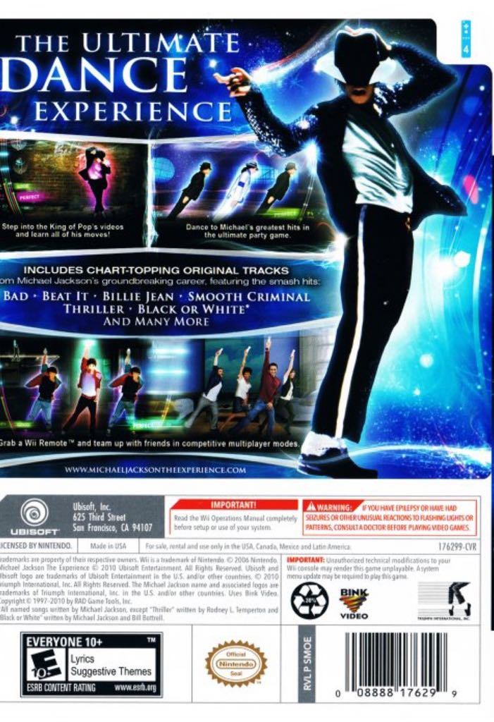 Micheal Jackson The Experience - Nintendo Wii video game collectible - Main Image 2