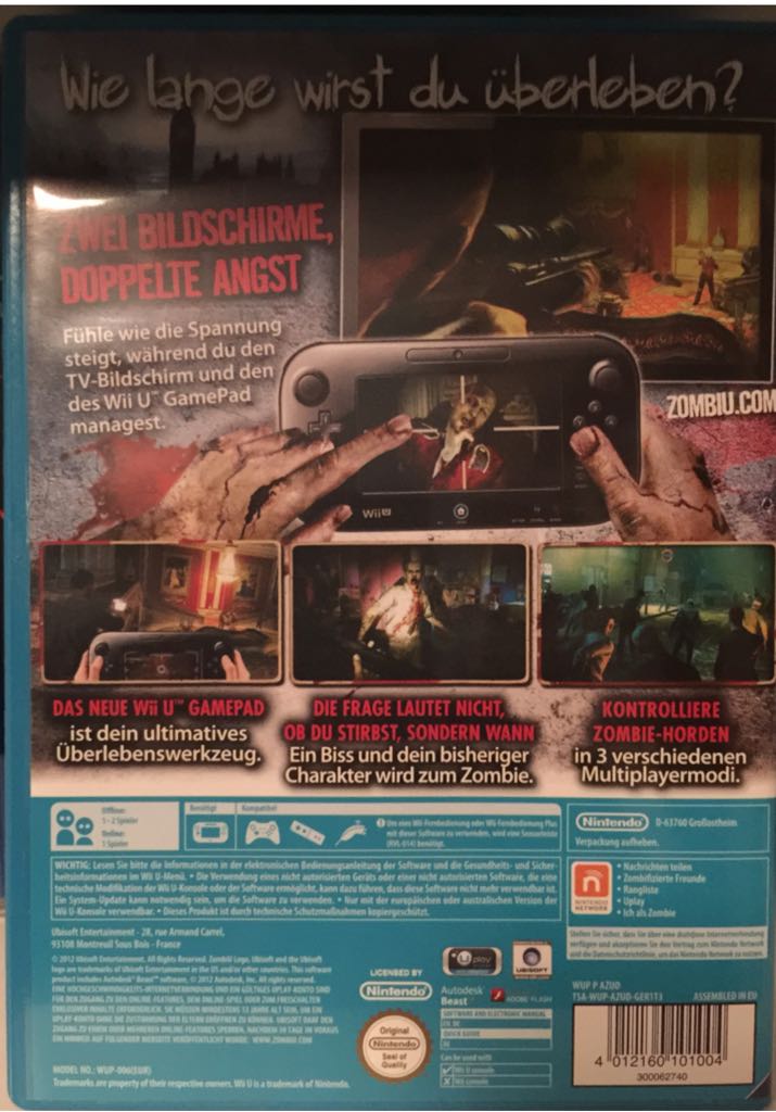 Zombi U - Nintendo Wii U (Ubisoft - 1) video game collectible [Barcode 4012160101004] - Main Image 2