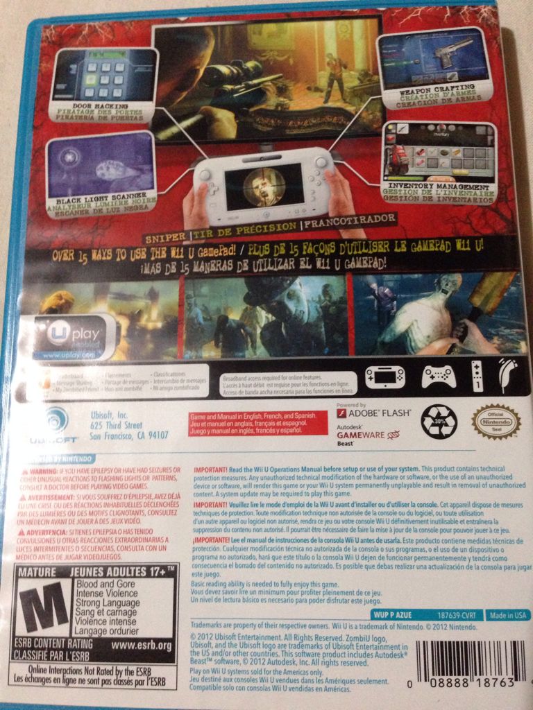 ZombiU - Nintendo Wii U (Ubsoft - 1) video game collectible - Main Image 2