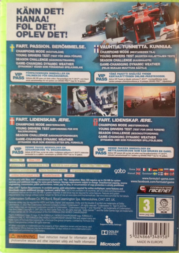 Formula 1 2012 - Microsoft Xbox 360 video game collectible [Barcode 5084266348958] - Main Image 2