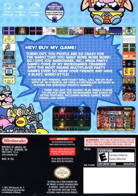 WarioWare, Inc. Mega Party Game$! - Nintendo GameCube (Nintendo - 1-4) video game collectible [Barcode 045496392550] - Main Image 2