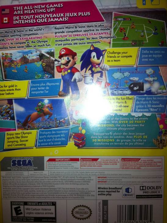 Mario Et Sonic Aux Jeux Olympique De Londre 2012 - Nintendo Wii video game collectible - Main Image 2