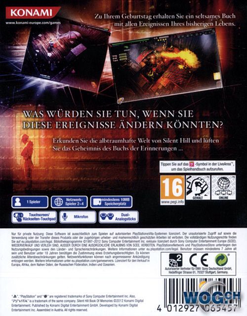 Silent Hill Book of Memories - Sony PlayStation Portable (PSP) (Konami - 1-4) video game collectible [Barcode 083717260684] - Main Image 2