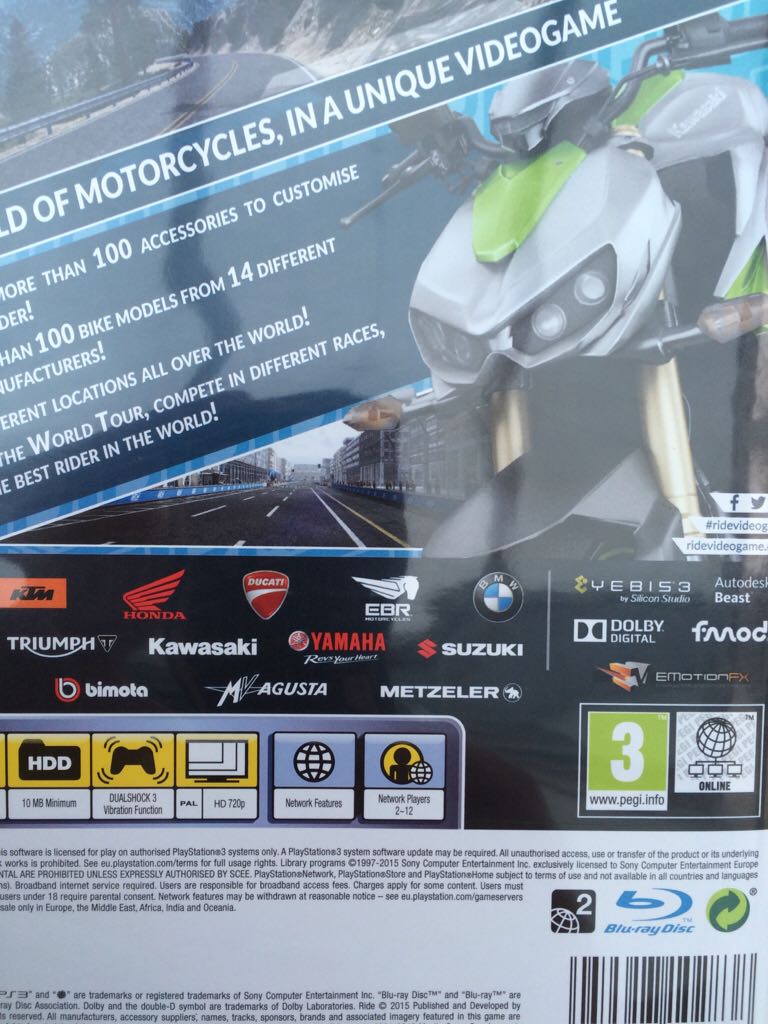 Ride - Sony PlayStation 3 (PS3) (1-2) video game collectible [Barcode 8059617102838] - Main Image 2