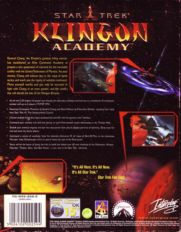 Star Trek: Klingon Academy - PC (Interplay Entertainment - 1) video game collectible [Barcode 040421001309] - Main Image 2