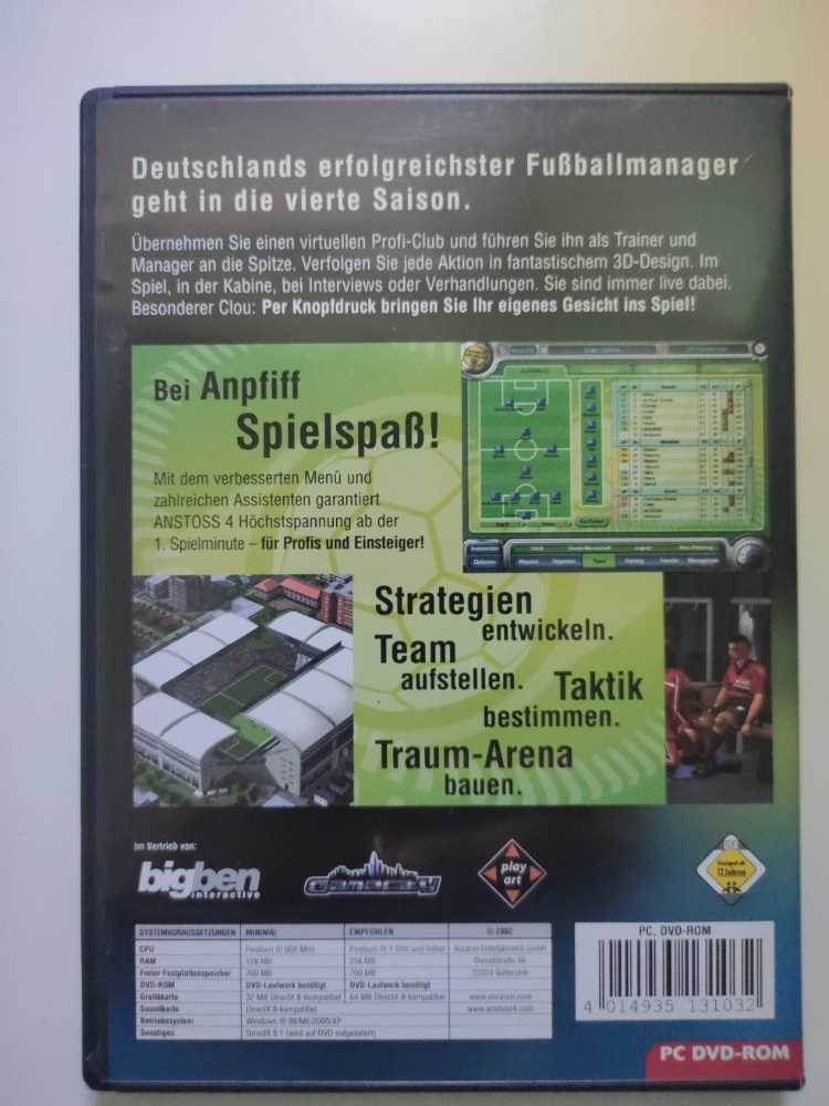 Anstoss 4 Der Fußballmanager International - PC video game collectible [Barcode 4014935131032] - Main Image 2