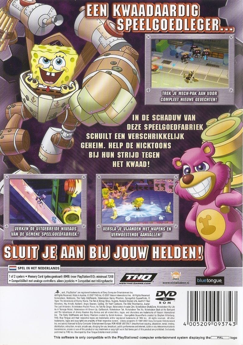 Nicktoons: Attack of the Toybots - Sony PlayStation 2 (PS2) (THQ - 2) video game collectible [Barcode 752919461211] - Main Image 2